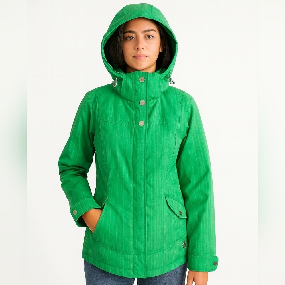 Nils Vintage Ski/Snowboarding Jacket -Size 4, Green, 90s style, Hooded/insulated